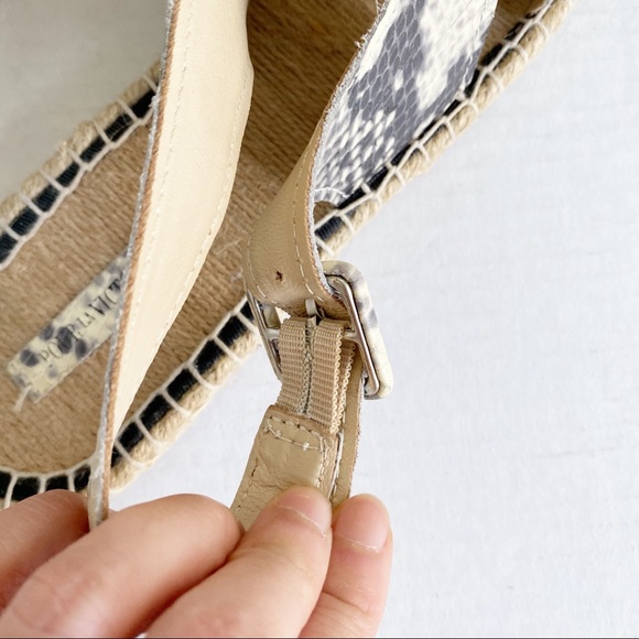 Pour La Victoire Snake Embossed Olivia Espadrilles Flat Sandals 8.5 - Picture 14 of 14